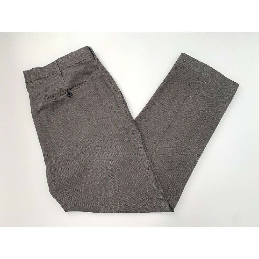 Perry Ellis Modern Fit Brown Geometric Flat Front Men's Pants Size W38 L30 - Picture 8 of 8
